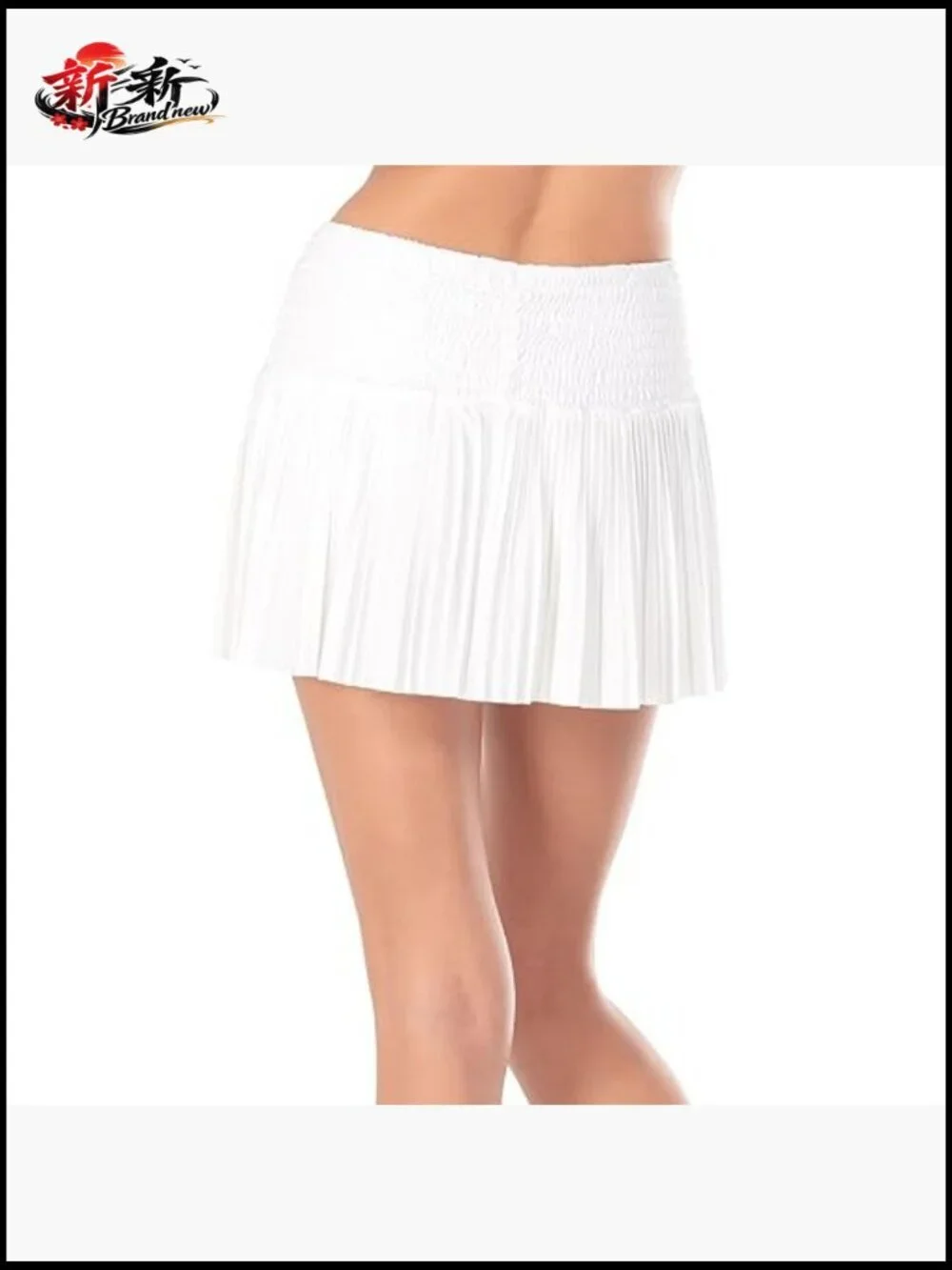 Long Pleated Smocked Skirt Performance Jersey Tennis